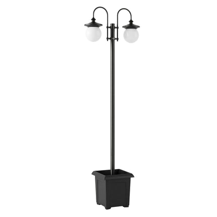 Solar-Gartenlaterne mit verstellbarer Höhe und Pflanzgefäß