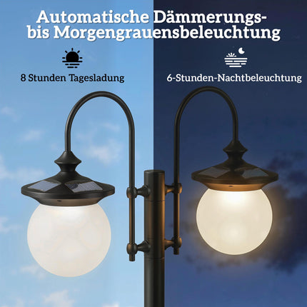 Solar-Gartenlaterne mit verstellbarer Höhe und Pflanzgefäß