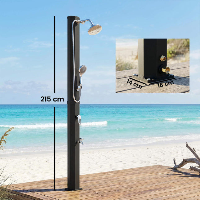 Douche solaire de jardin 35 L avec protection antigel et pommeau effet pluie