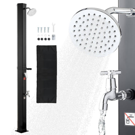Solar Heated Outdoor Shower 35L, Foot Faucet, Hot Cold