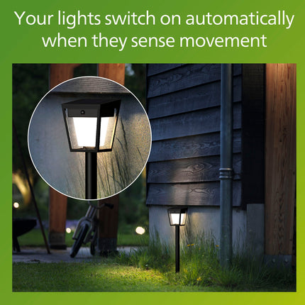Solar-LED-Gartenleuchte, zwei Helligkeitsstufen, Schwarz, IP44
