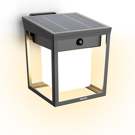 Solar-LED-Wandleuchte, doppelte Helligkeit, Schwarz, IP44