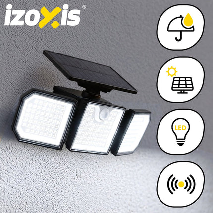 Lampe solaire 167 LED, 500 lm, détecteur de mouvement, télécommande