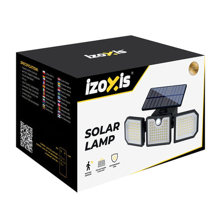 Lampe solaire 167 LED, 500 lm, détecteur de mouvement, télécommande