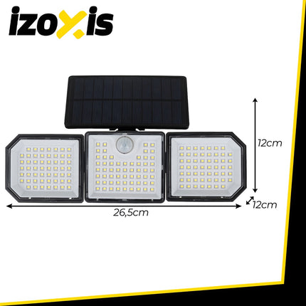 Lampe solaire 167 LED, 500 lm, détecteur de mouvement, télécommande