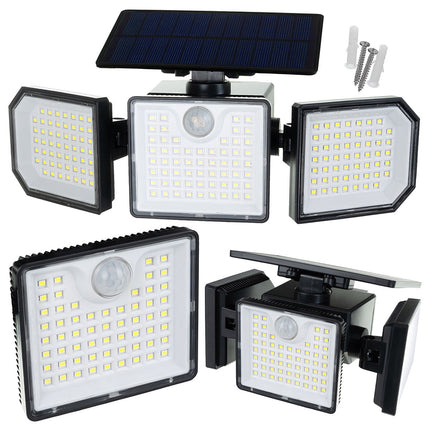 Lampe solaire 167 LED, 500 lm, détecteur de mouvement, télécommande