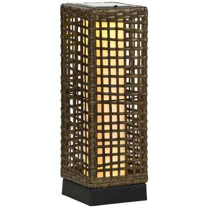 Lampe Solaire En Rotin, Étanche, Avec Capteur De Lumière, Lampe Extérieure Led, 15,5X15,5X46Cm