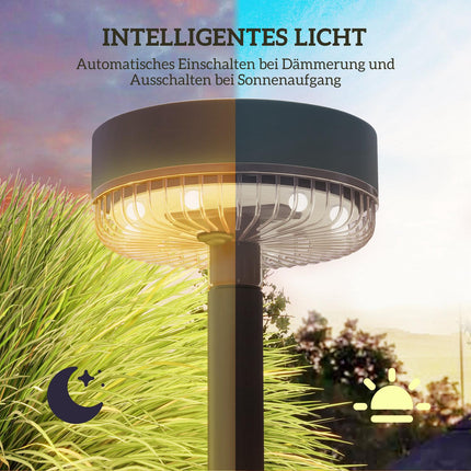 Lampes Solaires, Pack De 3 Lampes Solaires, Lampe Solaire De Jardin Avec Lumières Blanc Chaud, Marche/Arrêt Automatique, Étanche Ip65 Pour Pelouse, Balcon, Noir