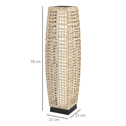 Lanterne solaire avec LED, design en rotin, allumage/extinction automatique