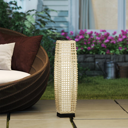 Lanterne solaire avec LED, design en rotin, allumage/extinction automatique