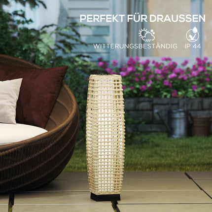 Lanterne solaire avec LED, design en rotin, allumage/extinction automatique
