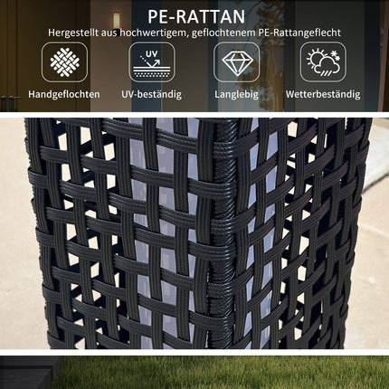 Wasserdichte Solar-LED-Gartenleuchte, Rattan-Design, mit Auto-Sensor