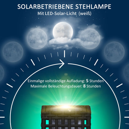 Wasserdichte Solar-LED-Gartenleuchte, Rattan-Design, mit Auto-Sensor