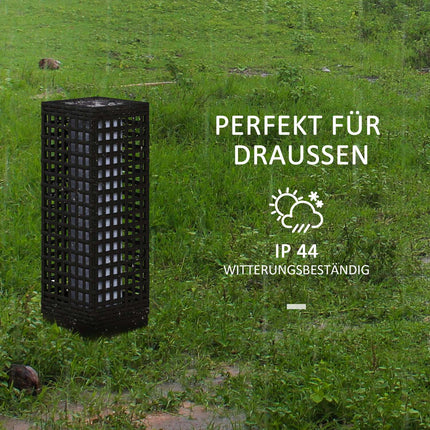 Wasserdichte Solar-LED-Gartenleuchte, Rattan-Design, mit Auto-Sensor