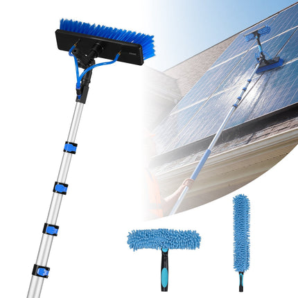 Solar Panel Cleaning Kit, 26 Ft Water-Fed Pole, Soap Brush