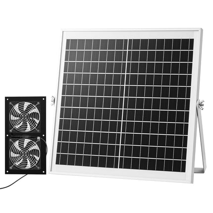 Solar Powered Exhaust Fan, 15W Panel, Dual Fans 240 CFM