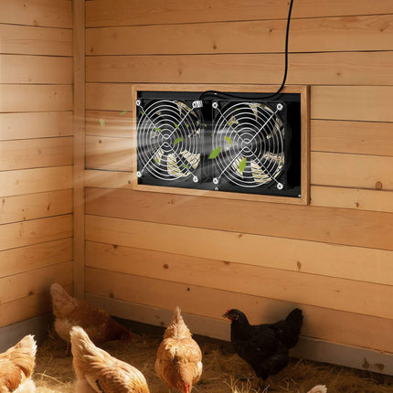 Solar Powered Exhaust Fan, 15W Panel, Dual Fans 240 CFM
