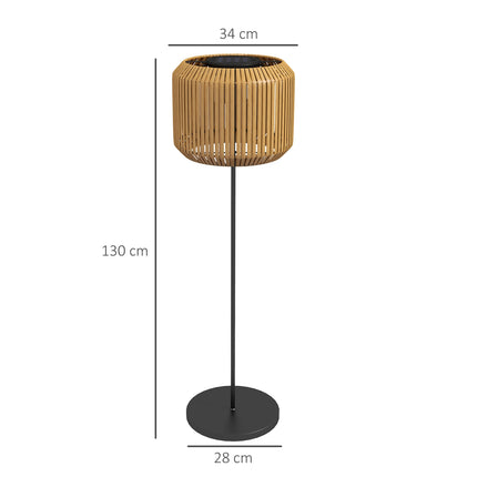 Lampadaire solaire en rotin, lumière chaude, marche/arrêt automatique