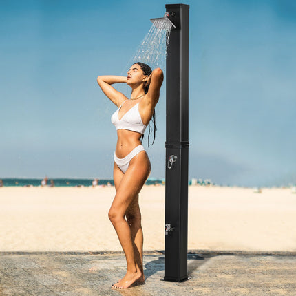 Außendusche 40L Solardusche, Fuß- und Regenduschkopf, 60°C Wasser
