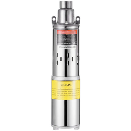Solar Submersible Deep Well Pump, 24V 277W, 9.25 GPM