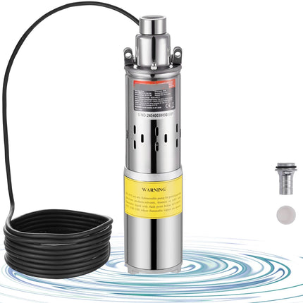 Solar Submersible Deep Well Pump, 48V 369W, 8.4 GPM