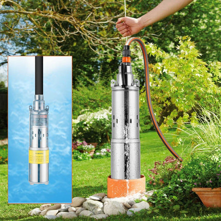 Solar Submersible Deep Well Pump, 48V 369W, 8.4 GPM