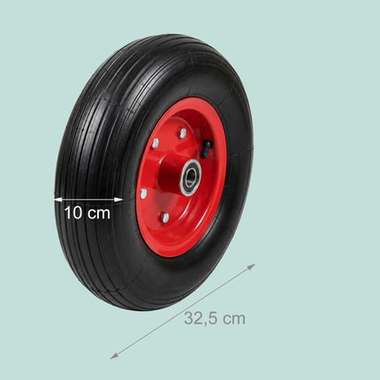 Roues de brouette en caoutchouc plein, 4.00-6, lot de 2