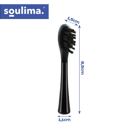 Schallzahnbürstenköpfe, Schwarz, 2er-Pack, Weich & Mittel