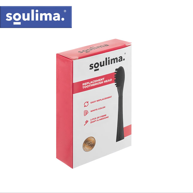 Têtes de brosse à dents soniques, noires, lot de 2, souples et moyennes
