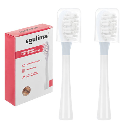 Schallzahnbürstenköpfe, weich und mittel, 2er-Pack, Weiß