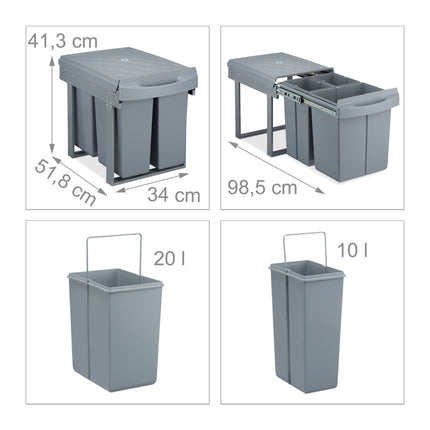 Tri à la source avec 3 poubelles