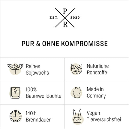 Duftkerze aus Sojawachs – 140 Stunden Brenndauer