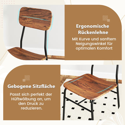 Platzsparendes Esszimmer-Set mit Ablageregal und 2 Stühlen