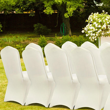 Spandex Folding Chair Covers, Washable, 30-Pack Ivory White