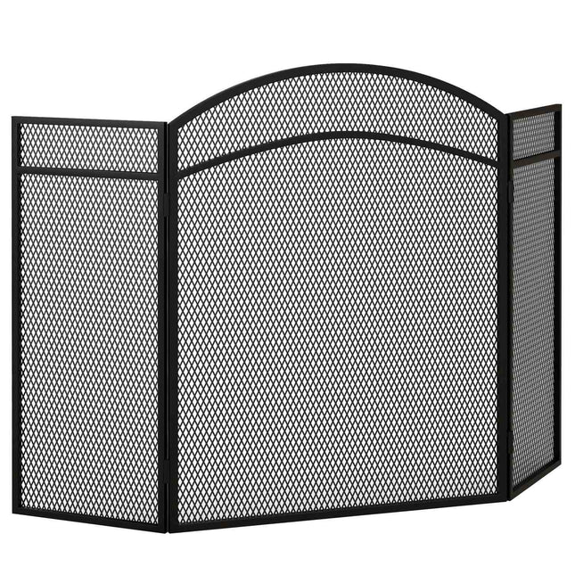Pare-étincelles pour cheminées, élégant pare-étincelles, pliable, revêtu, noir, 96 x 60 cm