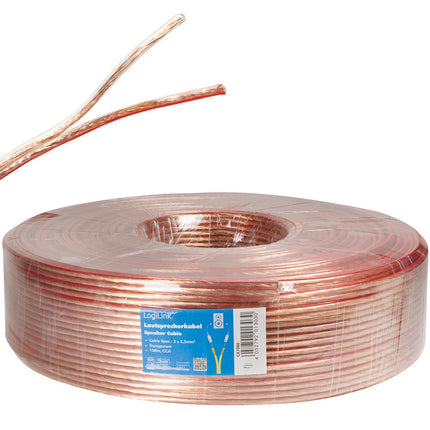 Speaker cable 2x2.5 100m Transparent