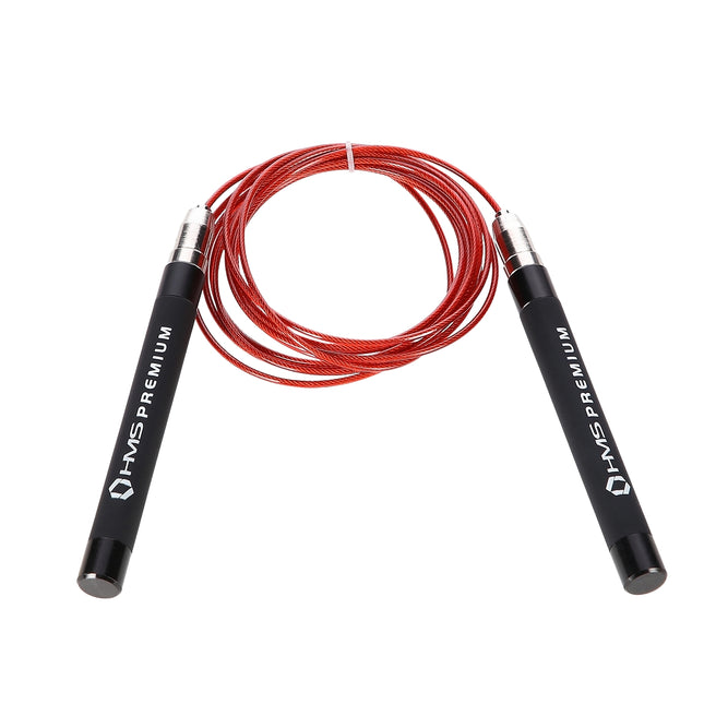 Springseil Speed Rope, Schwarz/Rot, Verstellbare Länge