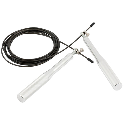 Corde à sauter rapide, argentée - Réglable, légère