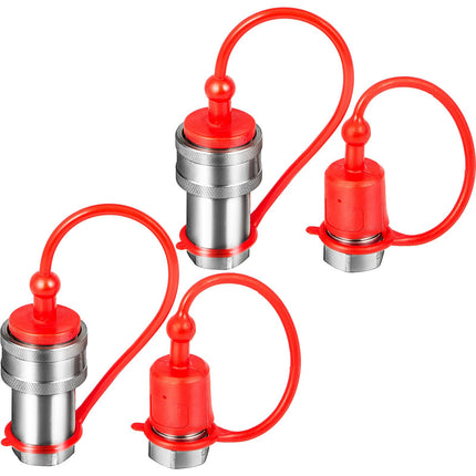 Spherical Face Hydraulic Quick Couplers, 3/8 in NPT, 2-Pack