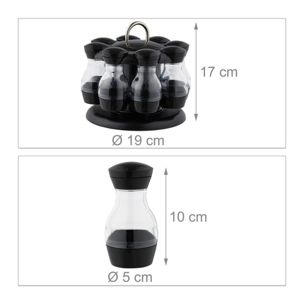 Carrousel à épices avec 8 verres en plastique