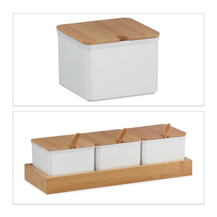 Récipient à épices avec cuillère et couvercle