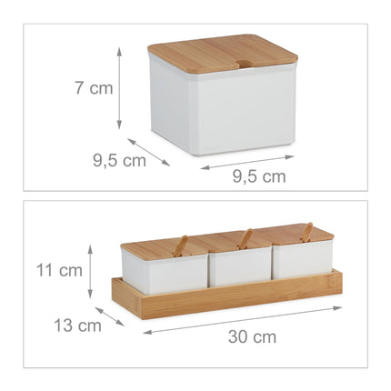 Récipient à épices avec cuillère et couvercle