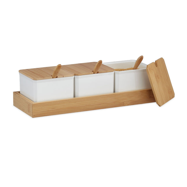 Récipient à épices avec cuillère et couvercle