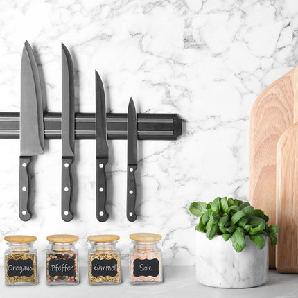 Ensemble de pots à épices avec couvercle en bambou