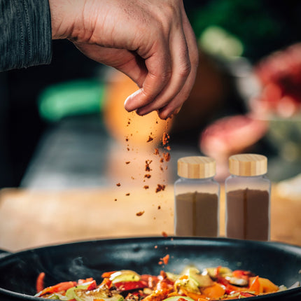 Ensemble de pots à épices avec couvercle en bambou