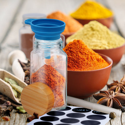 Ensemble de pots à épices avec couvercle en bambou
