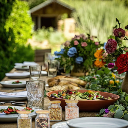 Ensemble de pots à épices avec couvercle en bambou