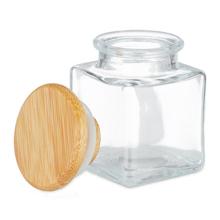 Ensemble de pots à épices avec couvercle en bambou
