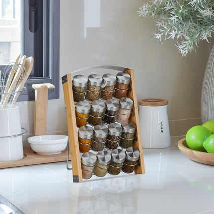 Étagère à épices avec 16 verres