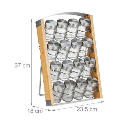Étagère à épices avec 16 verres